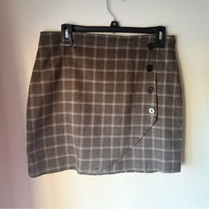 Chic Buttoned Plaid Mini Skirt